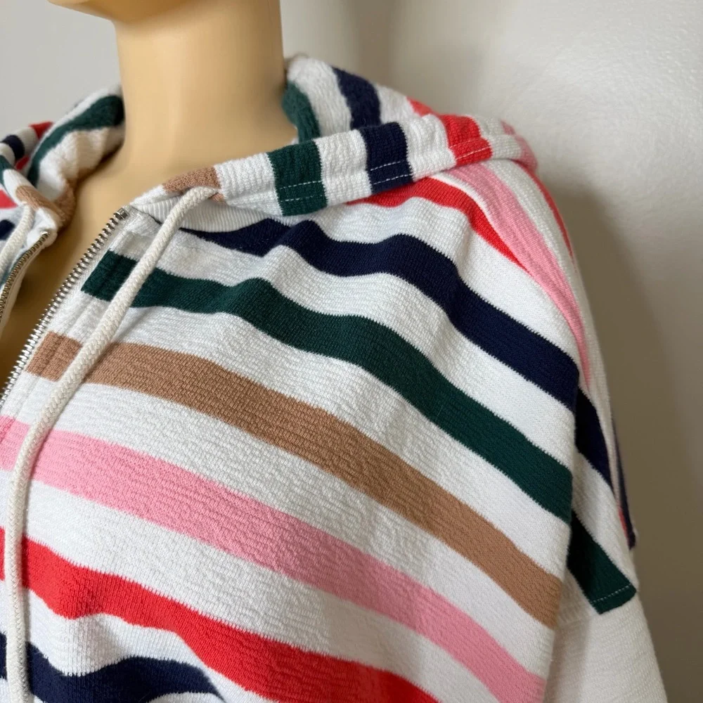 Aerie Always and Forever Colorful Striped Sweatshirt Size Large - Picture 6 of 11